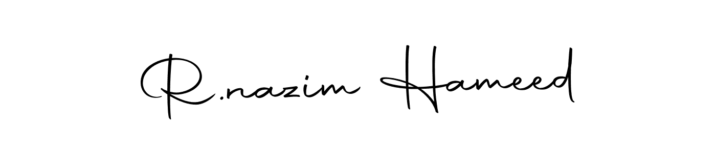 The best way (Autography-DOLnW) to make a short signature is to pick only two or three words in your name. The name R.nazim Hameed include a total of six letters. For converting this name. R.nazim Hameed signature style 10 images and pictures png