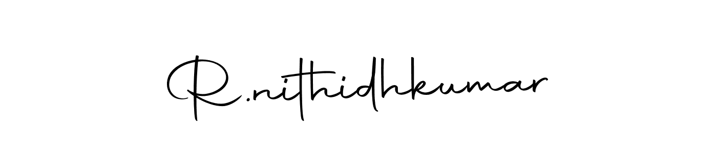 How to make R.nithidhkumar name signature. Use Autography-DOLnW style for creating short signs online. This is the latest handwritten sign. R.nithidhkumar signature style 10 images and pictures png