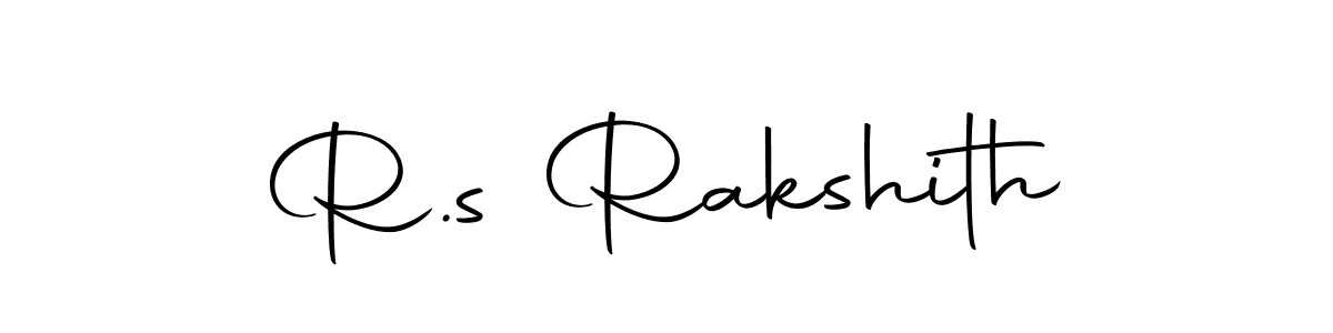 How to make R.s Rakshith name signature. Use Autography-DOLnW style for creating short signs online. This is the latest handwritten sign. R.s Rakshith signature style 10 images and pictures png