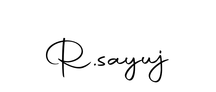 The best way (Autography-DOLnW) to make a short signature is to pick only two or three words in your name. The name R.sayuj include a total of six letters. For converting this name. R.sayuj signature style 10 images and pictures png