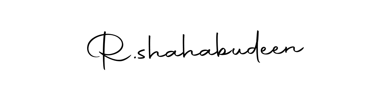 Design your own signature with our free online signature maker. With this signature software, you can create a handwritten (Autography-DOLnW) signature for name R.shahabudeen. R.shahabudeen signature style 10 images and pictures png