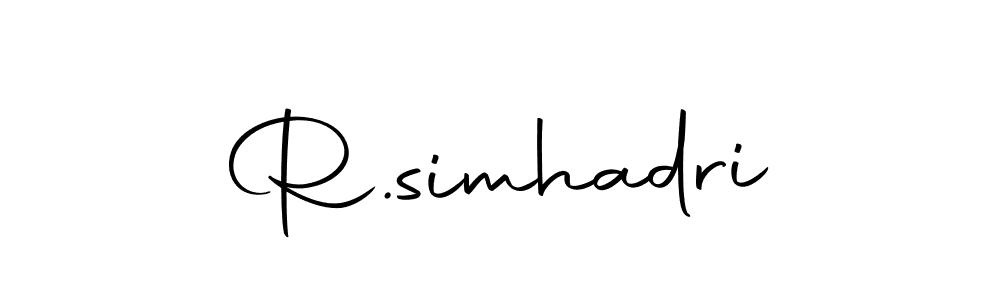 You should practise on your own different ways (Autography-DOLnW) to write your name (R.simhadri) in signature. don't let someone else do it for you. R.simhadri signature style 10 images and pictures png