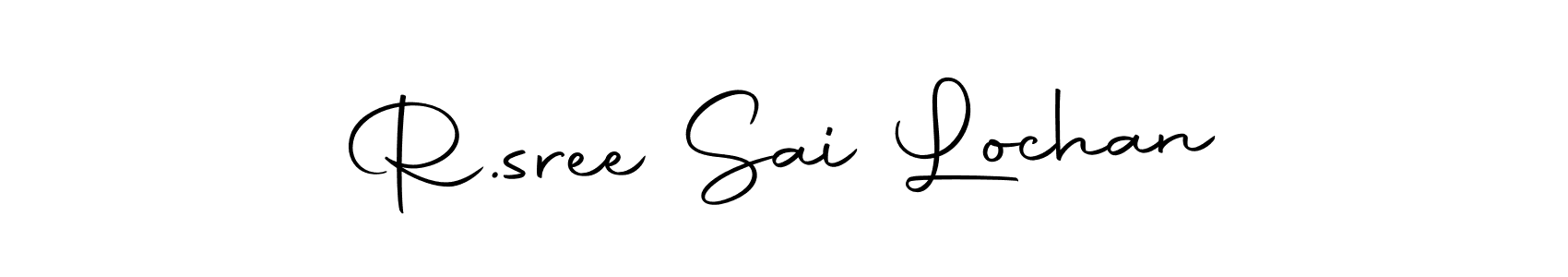 How to make R.sree Sai Lochan name signature. Use Autography-DOLnW style for creating short signs online. This is the latest handwritten sign. R.sree Sai Lochan signature style 10 images and pictures png