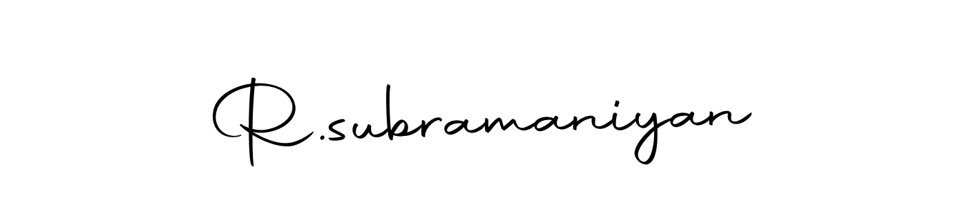 You can use this online signature creator to create a handwritten signature for the name R.subramaniyan. This is the best online autograph maker. R.subramaniyan signature style 10 images and pictures png