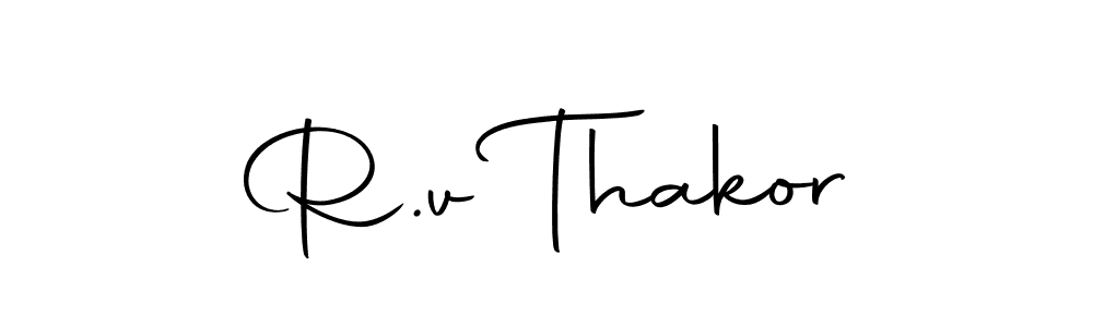 Make a beautiful signature design for name R.v Thakor. With this signature (Autography-DOLnW) style, you can create a handwritten signature for free. R.v Thakor signature style 10 images and pictures png