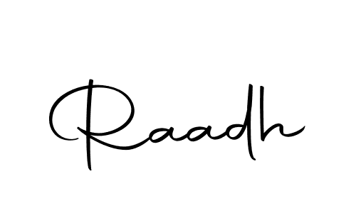 Design your own signature with our free online signature maker. With this signature software, you can create a handwritten (Autography-DOLnW) signature for name Raadh. Raadh signature style 10 images and pictures png