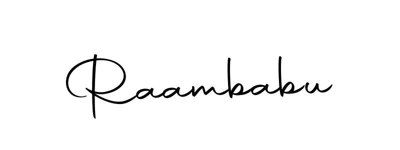 Use a signature maker to create a handwritten signature online. With this signature software, you can design (Autography-DOLnW) your own signature for name Raambabu. Raambabu signature style 10 images and pictures png