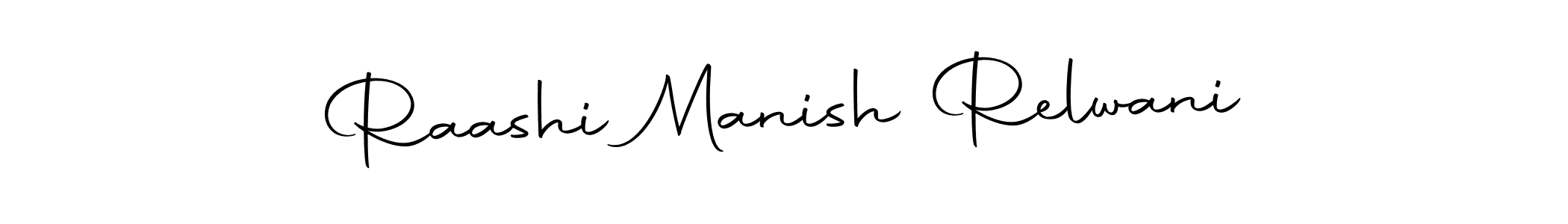 You should practise on your own different ways (Autography-DOLnW) to write your name (Raashi Manish Relwani) in signature. don't let someone else do it for you. Raashi Manish Relwani signature style 10 images and pictures png