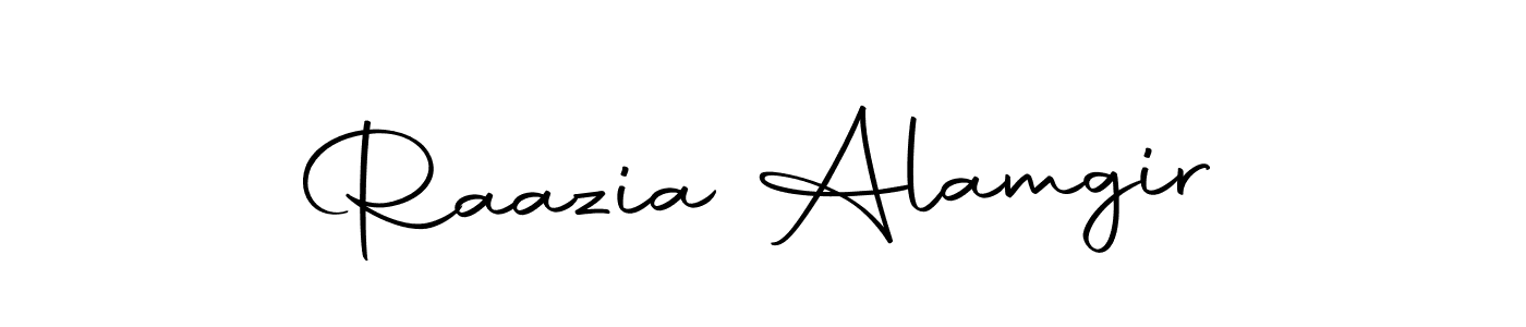 How to make Raazia Alamgir name signature. Use Autography-DOLnW style for creating short signs online. This is the latest handwritten sign. Raazia Alamgir signature style 10 images and pictures png