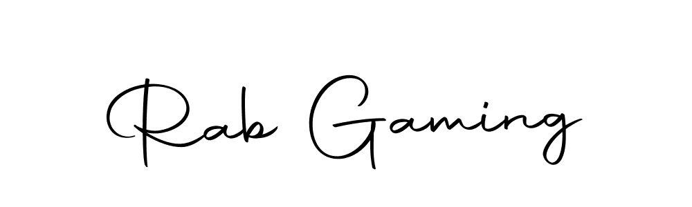 Design your own signature with our free online signature maker. With this signature software, you can create a handwritten (Autography-DOLnW) signature for name Rab Gaming. Rab Gaming signature style 10 images and pictures png
