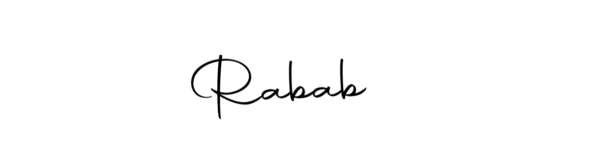 Use a signature maker to create a handwritten signature online. With this signature software, you can design (Autography-DOLnW) your own signature for name Rabab ♥️. Rabab ♥️ signature style 10 images and pictures png