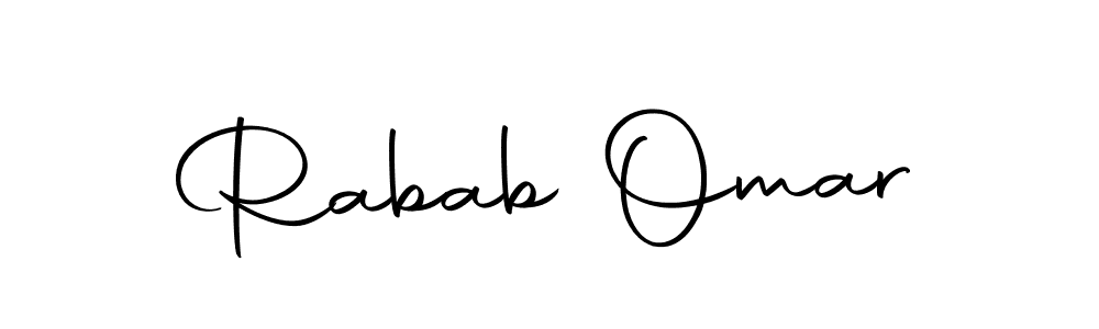 Design your own signature with our free online signature maker. With this signature software, you can create a handwritten (Autography-DOLnW) signature for name Rabab Omar. Rabab Omar signature style 10 images and pictures png