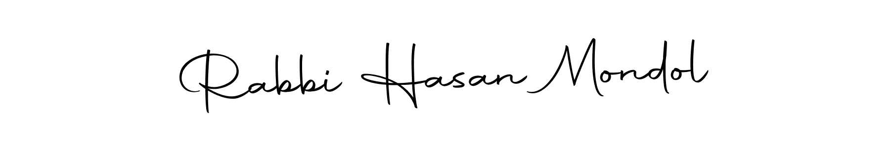 Use a signature maker to create a handwritten signature online. With this signature software, you can design (Autography-DOLnW) your own signature for name Rabbi Hasan Mondol. Rabbi Hasan Mondol signature style 10 images and pictures png