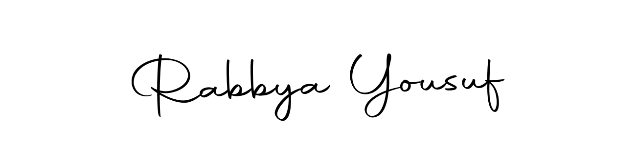 Design your own signature with our free online signature maker. With this signature software, you can create a handwritten (Autography-DOLnW) signature for name Rabbya Yousuf. Rabbya Yousuf signature style 10 images and pictures png