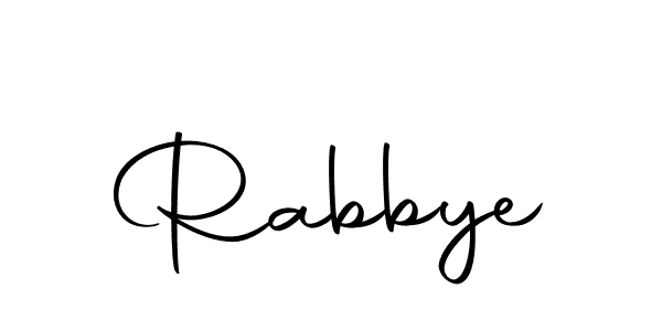 How to make Rabbye signature? Autography-DOLnW is a professional autograph style. Create handwritten signature for Rabbye name. Rabbye signature style 10 images and pictures png