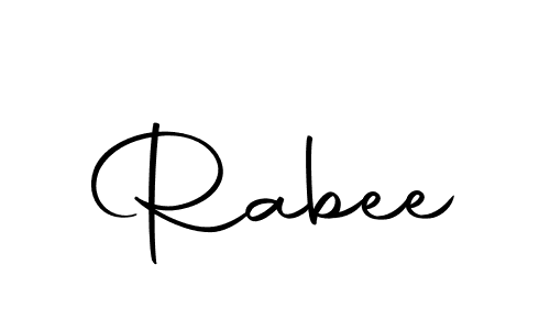 Use a signature maker to create a handwritten signature online. With this signature software, you can design (Autography-DOLnW) your own signature for name Rabee. Rabee signature style 10 images and pictures png