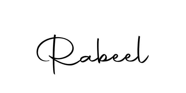 Use a signature maker to create a handwritten signature online. With this signature software, you can design (Autography-DOLnW) your own signature for name Rabeel. Rabeel signature style 10 images and pictures png