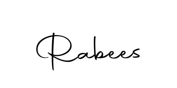 You should practise on your own different ways (Autography-DOLnW) to write your name (Rabees) in signature. don't let someone else do it for you. Rabees signature style 10 images and pictures png