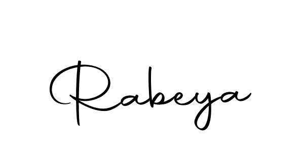 Design your own signature with our free online signature maker. With this signature software, you can create a handwritten (Autography-DOLnW) signature for name Rabeya. Rabeya signature style 10 images and pictures png