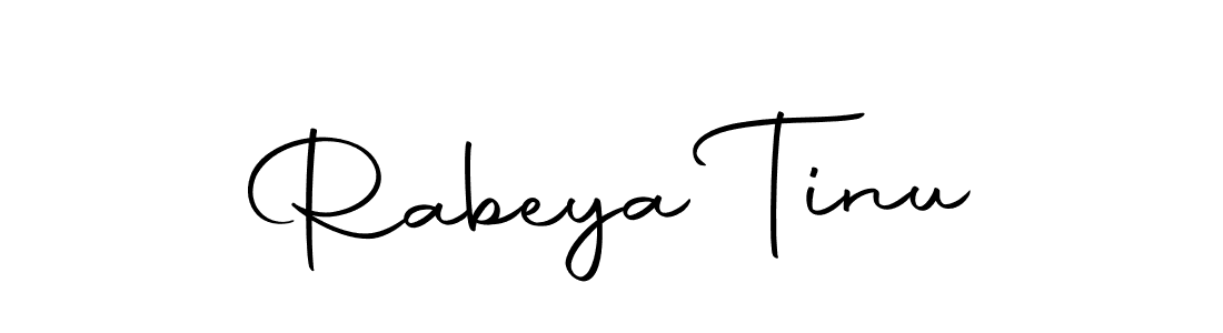 How to make Rabeya Tinu name signature. Use Autography-DOLnW style for creating short signs online. This is the latest handwritten sign. Rabeya Tinu signature style 10 images and pictures png