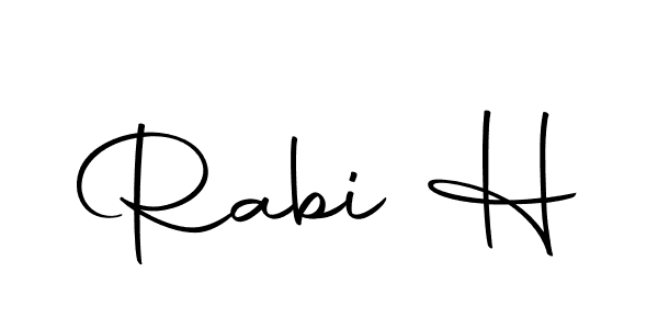 How to make Rabi H name signature. Use Autography-DOLnW style for creating short signs online. This is the latest handwritten sign. Rabi H signature style 10 images and pictures png