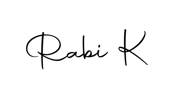 Design your own signature with our free online signature maker. With this signature software, you can create a handwritten (Autography-DOLnW) signature for name Rabi K. Rabi K signature style 10 images and pictures png