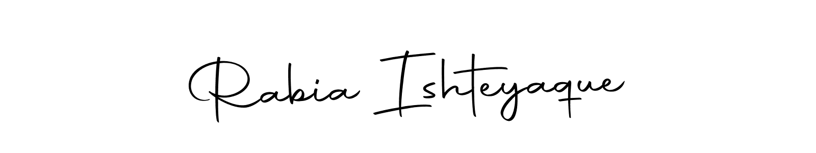if you are searching for the best signature style for your name Rabia Ishteyaque. so please give up your signature search. here we have designed multiple signature styles  using Autography-DOLnW. Rabia Ishteyaque signature style 10 images and pictures png