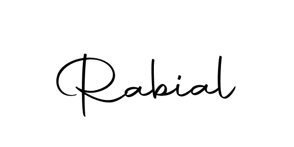 Design your own signature with our free online signature maker. With this signature software, you can create a handwritten (Autography-DOLnW) signature for name Rabial. Rabial signature style 10 images and pictures png