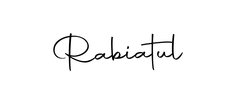 Design your own signature with our free online signature maker. With this signature software, you can create a handwritten (Autography-DOLnW) signature for name Rabiatul. Rabiatul signature style 10 images and pictures png