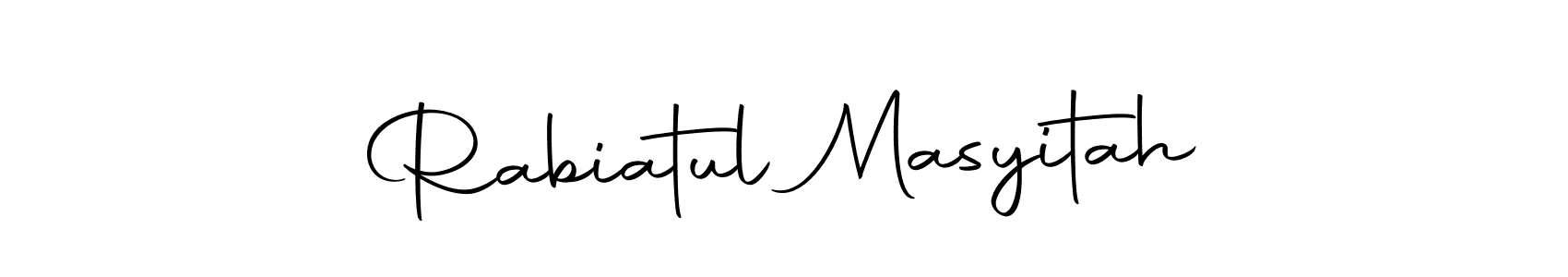 Make a short Rabiatul Masyitah signature style. Manage your documents anywhere anytime using Autography-DOLnW. Create and add eSignatures, submit forms, share and send files easily. Rabiatul Masyitah signature style 10 images and pictures png