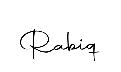 Use a signature maker to create a handwritten signature online. With this signature software, you can design (Autography-DOLnW) your own signature for name Rabiq. Rabiq signature style 10 images and pictures png