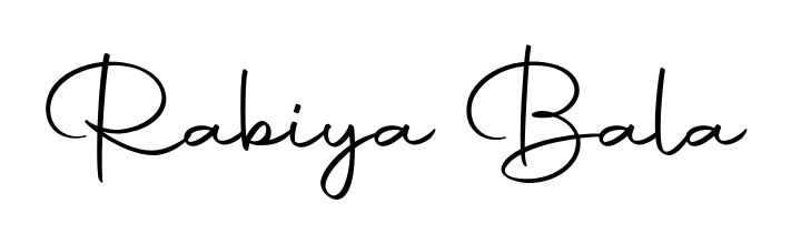 A modern signature idea for name Rabiya Bala using Autography-DOLnW font. Clean strokes and elegant curves make it stand out instantly. Rabiya Bala signature style 10 images and pictures png