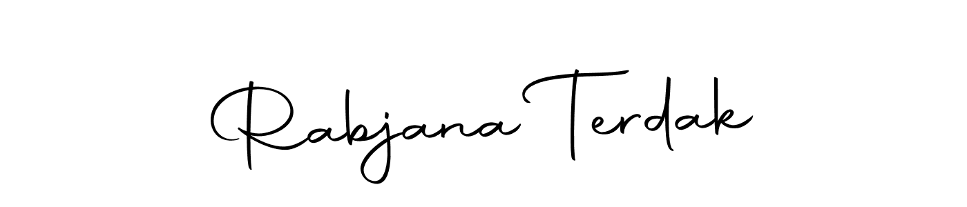 You can use this online signature creator to create a handwritten signature for the name Rabjana Terdak. This is the best online autograph maker. Rabjana Terdak signature style 10 images and pictures png