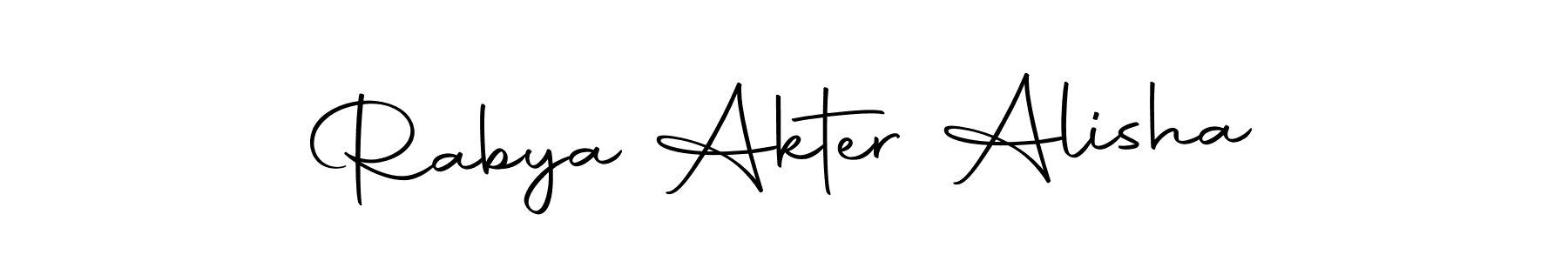 Make a short Rabya Akter Alisha signature style. Manage your documents anywhere anytime using Autography-DOLnW. Create and add eSignatures, submit forms, share and send files easily. Rabya Akter Alisha signature style 10 images and pictures png