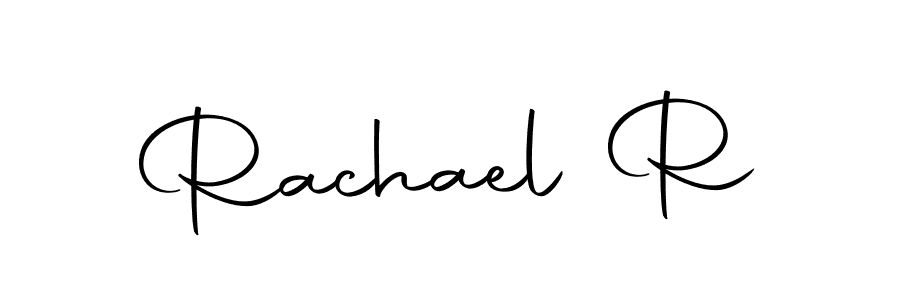 How to make Rachael R name signature. Use Autography-DOLnW style for creating short signs online. This is the latest handwritten sign. Rachael R signature style 10 images and pictures png