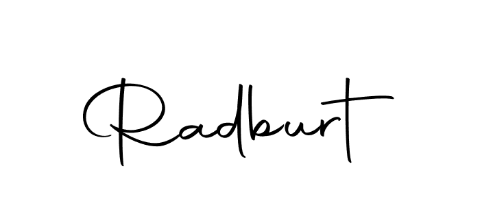 How to make Radburt name signature. Use Autography-DOLnW style for creating short signs online. This is the latest handwritten sign. Radburt signature style 10 images and pictures png