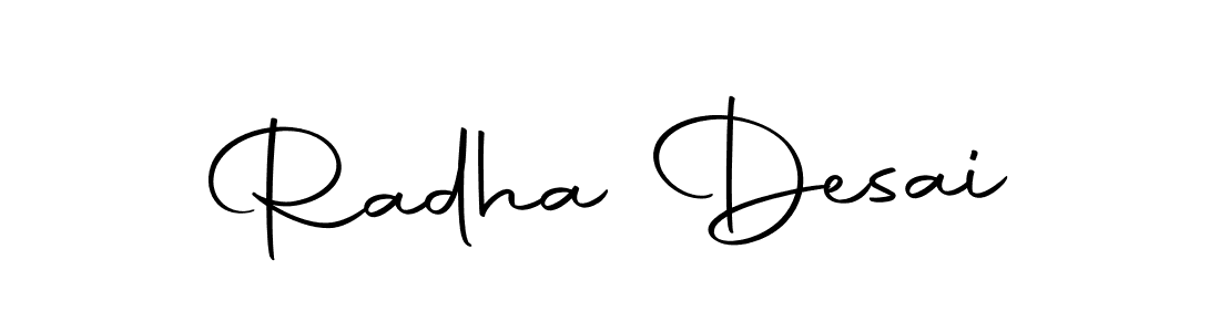 How to make Radha Desai name signature. Use Autography-DOLnW style for creating short signs online. This is the latest handwritten sign. Radha Desai signature style 10 images and pictures png