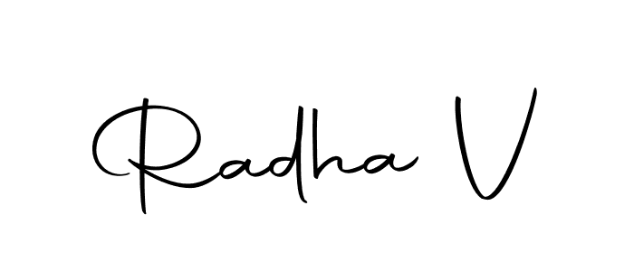 Make a beautiful signature design for name Radha V. With this signature (Autography-DOLnW) style, you can create a handwritten signature for free. Radha V signature style 10 images and pictures png