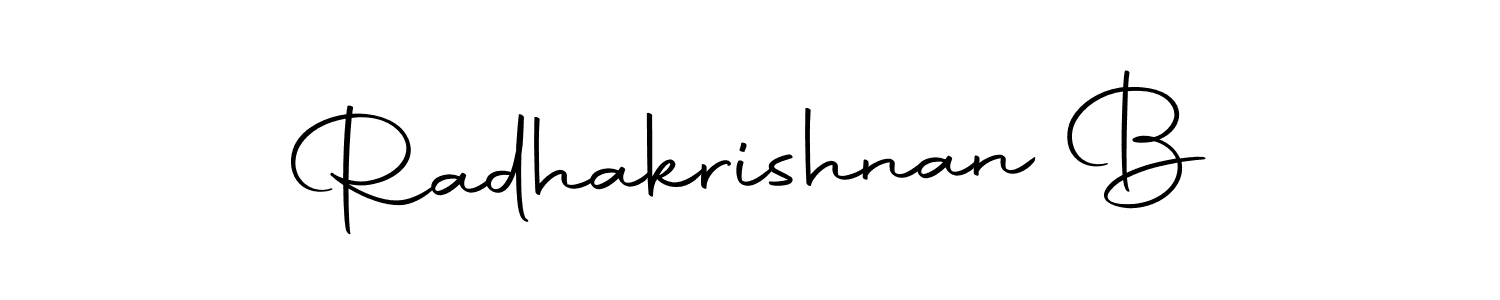 Design your own signature with our free online signature maker. With this signature software, you can create a handwritten (Autography-DOLnW) signature for name Radhakrishnan B. Radhakrishnan B signature style 10 images and pictures png