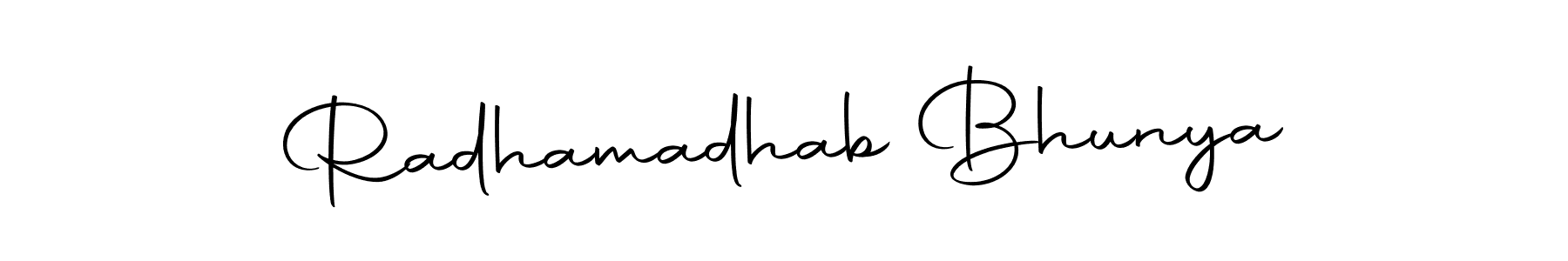 if you are searching for the best signature style for your name Radhamadhab Bhunya. so please give up your signature search. here we have designed multiple signature styles  using Autography-DOLnW. Radhamadhab Bhunya signature style 10 images and pictures png