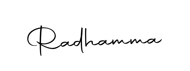 Design your own signature with our free online signature maker. With this signature software, you can create a handwritten (Autography-DOLnW) signature for name Radhamma. Radhamma signature style 10 images and pictures png