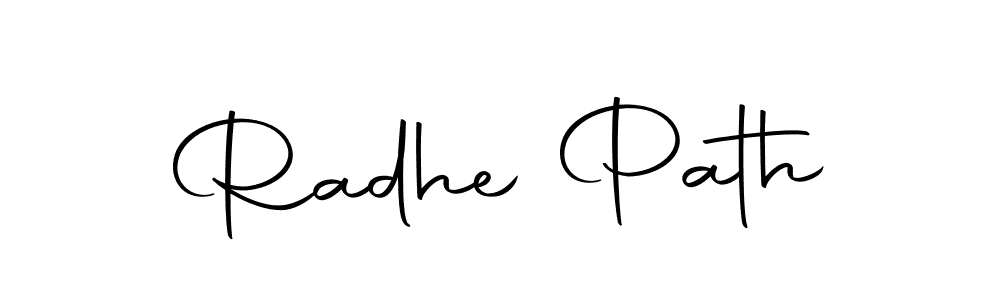 The best way (Autography-DOLnW) to make a short signature is to pick only two or three words in your name. The name Radhe Path include a total of six letters. For converting this name. Radhe Path signature style 10 images and pictures png