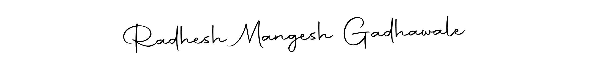 The best way (Autography-DOLnW) to make a short signature is to pick only two or three words in your name. The name Radhesh Mangesh Gadhawale include a total of six letters. For converting this name. Radhesh Mangesh Gadhawale signature style 10 images and pictures png