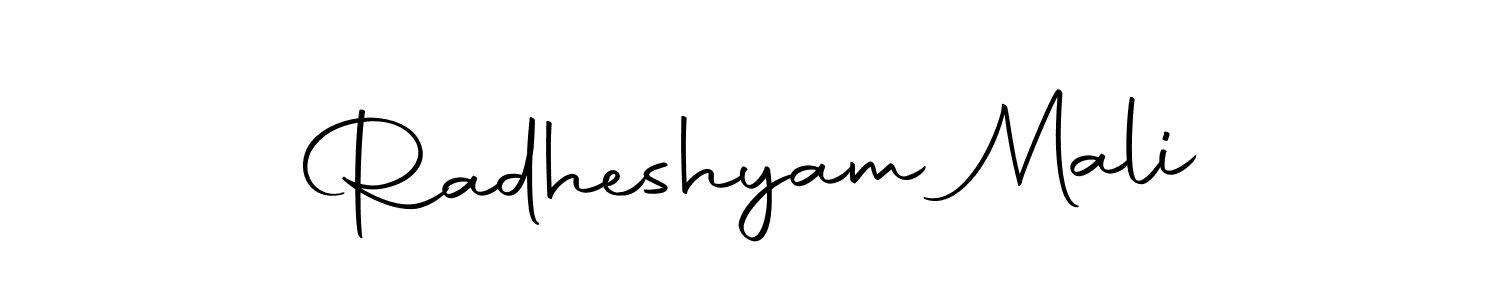 How to make Radheshyam Mali name signature. Use Autography-DOLnW style for creating short signs online. This is the latest handwritten sign. Radheshyam Mali signature style 10 images and pictures png