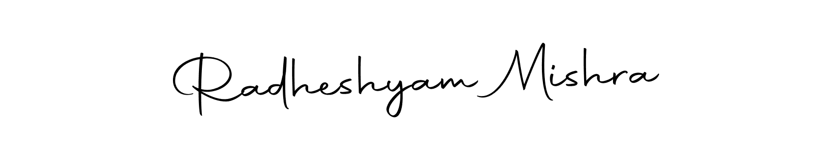 How to make Radheshyam Mishra name signature. Use Autography-DOLnW style for creating short signs online. This is the latest handwritten sign. Radheshyam Mishra signature style 10 images and pictures png