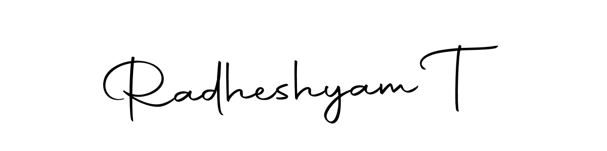 Use a signature maker to create a handwritten signature online. With this signature software, you can design (Autography-DOLnW) your own signature for name Radheshyam T. Radheshyam T signature style 10 images and pictures png