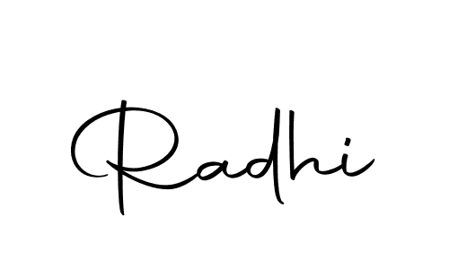 Make a beautiful signature design for name Radhi. With this signature (Autography-DOLnW) style, you can create a handwritten signature for free. Radhi signature style 10 images and pictures png