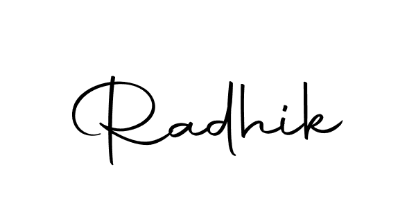 The best way (Autography-DOLnW) to make a short signature is to pick only two or three words in your name. The name Radhik include a total of six letters. For converting this name. Radhik signature style 10 images and pictures png