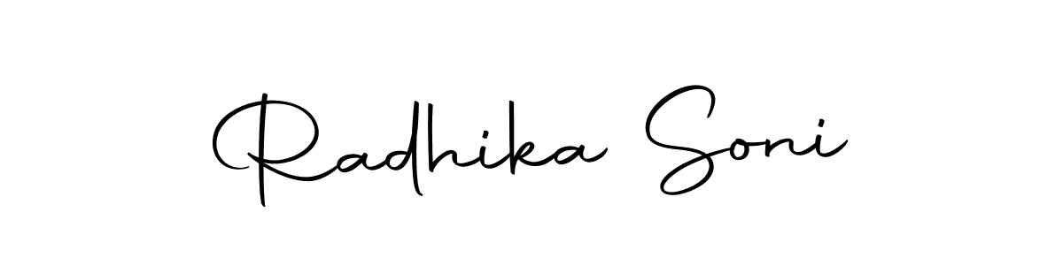 Create a beautiful signature design for name Radhika Soni. With this signature (Autography-DOLnW) fonts, you can make a handwritten signature for free. Radhika Soni signature style 10 images and pictures png