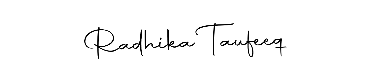 Create a beautiful signature design for name Radhika Taufeeq. With this signature (Autography-DOLnW) fonts, you can make a handwritten signature for free. Radhika Taufeeq signature style 10 images and pictures png